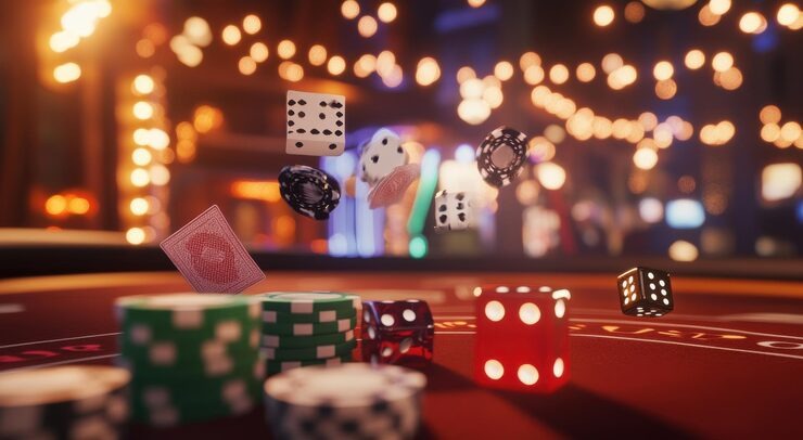 Live casino table with dealers and multilingual chat interface